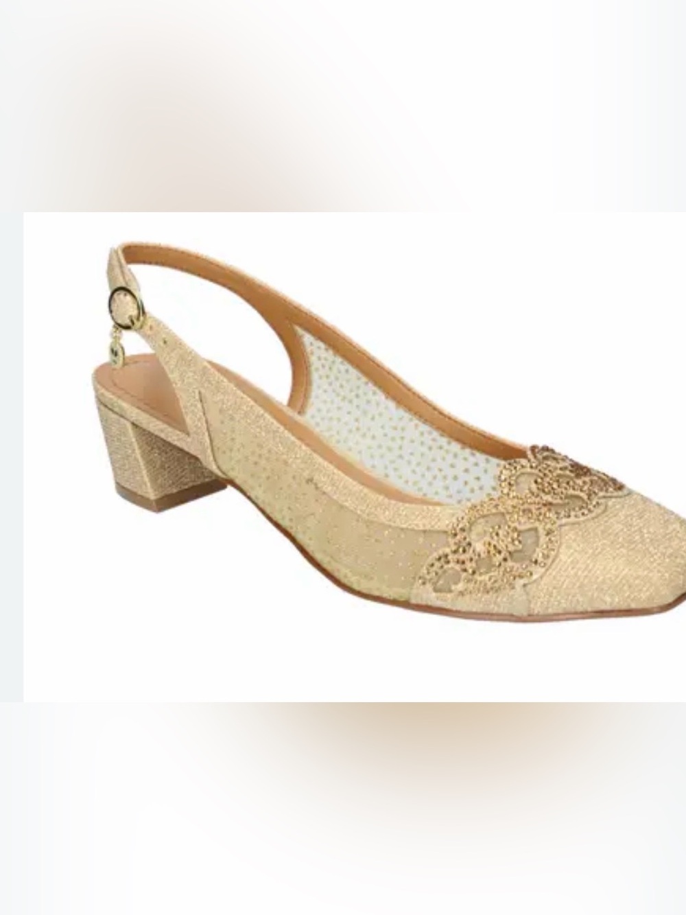 Renee Faleece Crystal Embellished Slingback Pump- Size 9W
